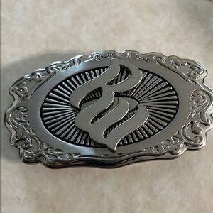 Rocawear Company RW Logo Metal Belt Buckle Silver Color PREOWNED SEE PHOTOS